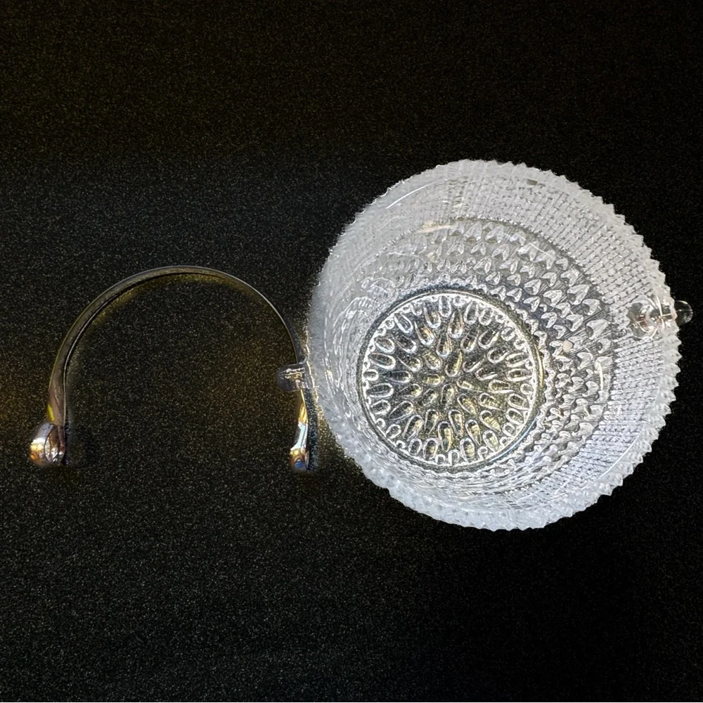 Pressed Glass Ice Bucket – MCM Teardrop Pattern –